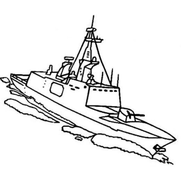 Kindergarten military ship simple drawing picture