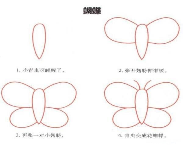 Simple strokes of hand drawn butterflies