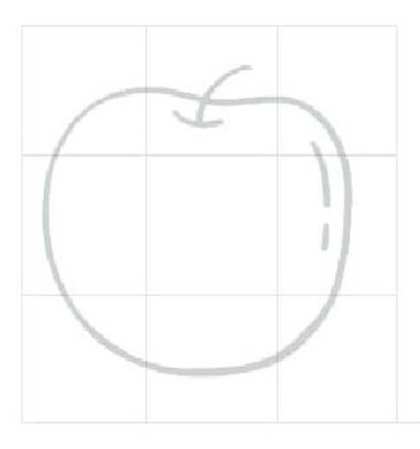 Kindergarten apple simple drawing