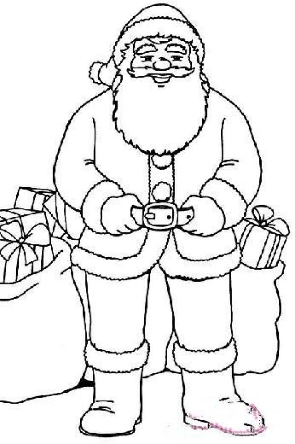 Simple drawings of childrens characters: Santa Claus