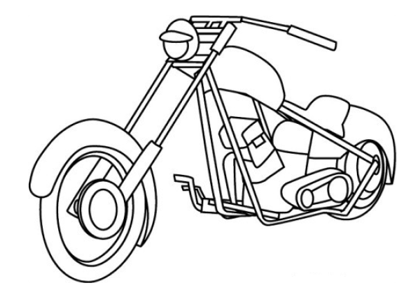 Simple strokes of motorcycle