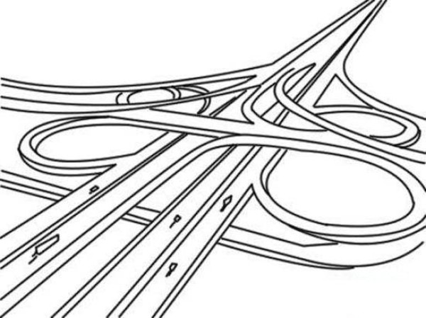 Childrens simple drawings about overpasses