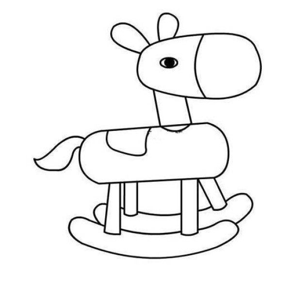 Kindergarten class simple drawing picture of wooden horse