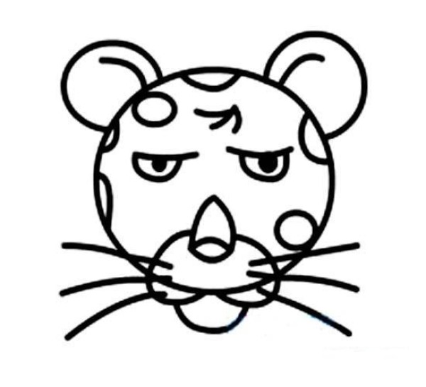 Leopard head simple drawing picture