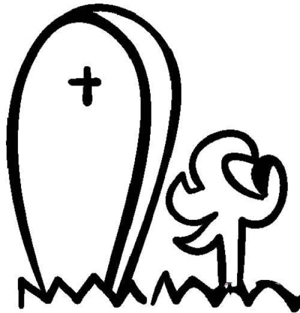 Halloween grave simple drawing picture