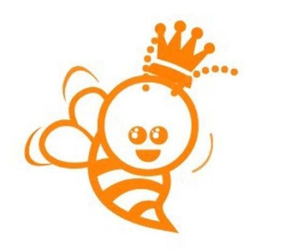 Childrens simple drawing of cartoon: little bee wearing a crown