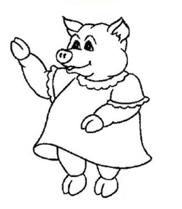 Cartoon pig simple drawing picture