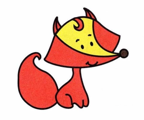 Complete picture collection of simple drawings of colored foxes