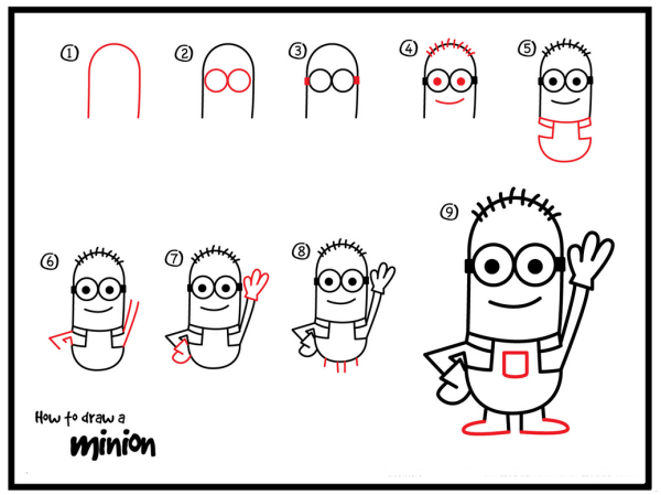 Simple drawing tutorial of minion