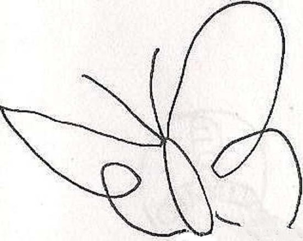 Line drawing butterfly simple strokes