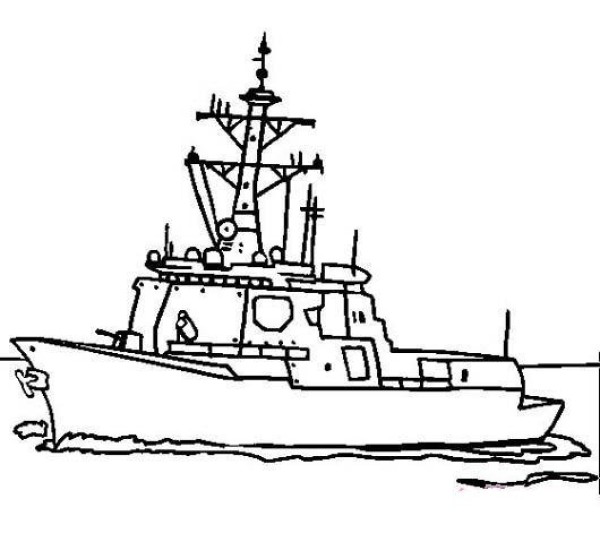 Childrens simple drawing pictures of guided missile destroyer