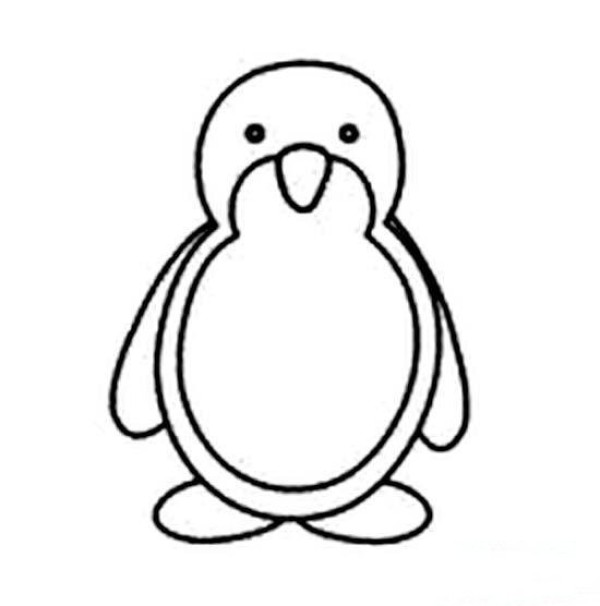 Little penguin simple strokes picture