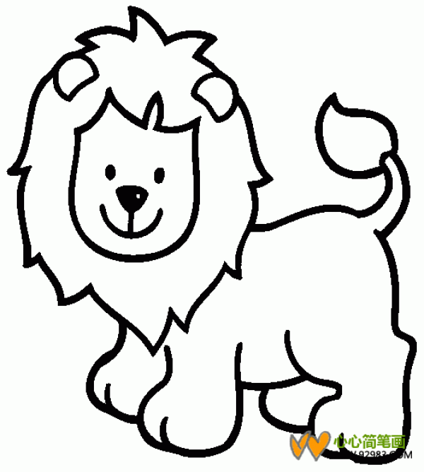 Simple strokes of lion pictures