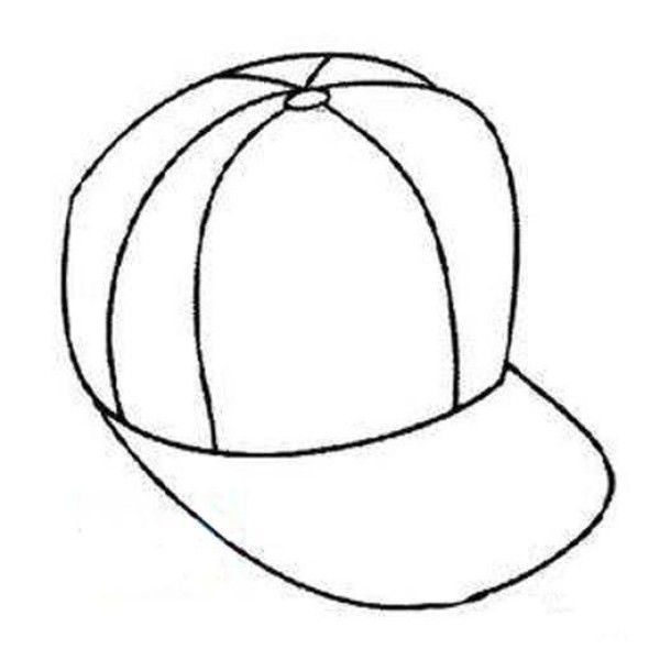 Simple drawing picture of childrens peaked cap