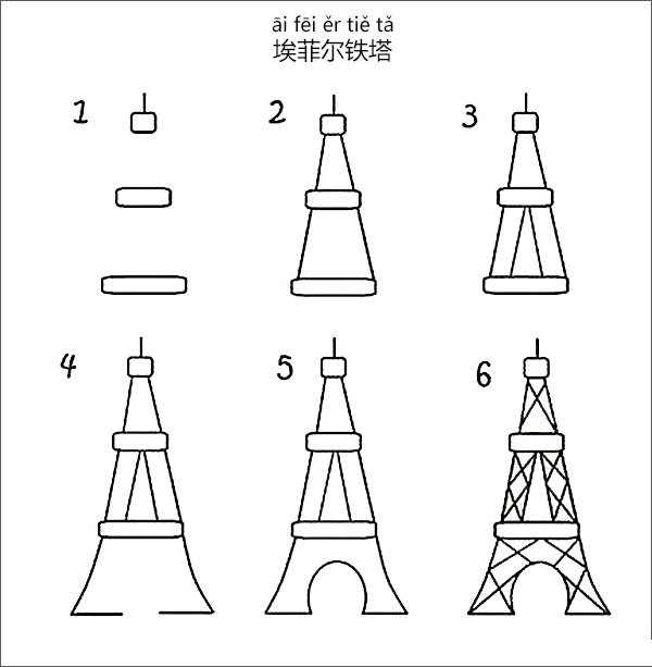 How to draw the Eiffel Tower