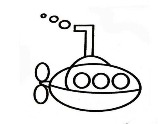 Kindergarten submarine submarine simple drawing picture