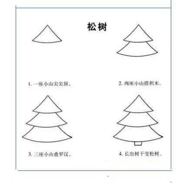 How to draw a pine tree in simple strokes