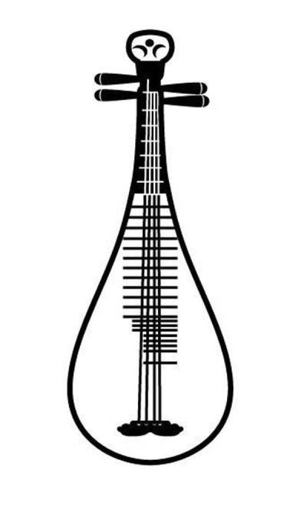 Childrens simple drawing pictures of musical instruments: Pipa