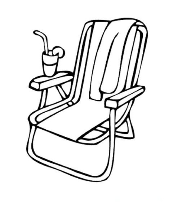 Childrens Beach Chair Simple Drawing Picture