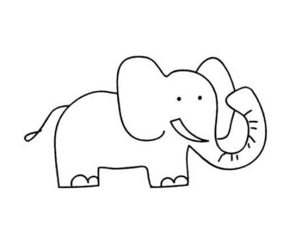 Kindergarten elephant simple strokes