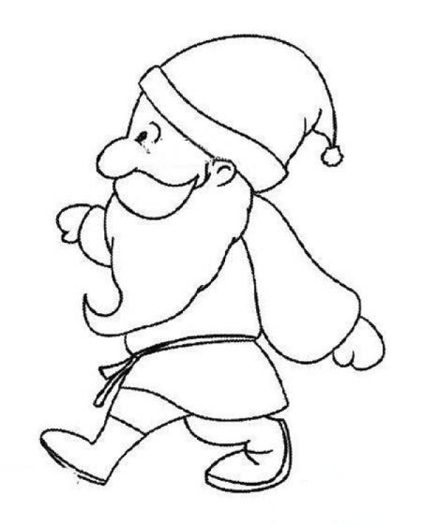 Simple side drawing of Santa Claus