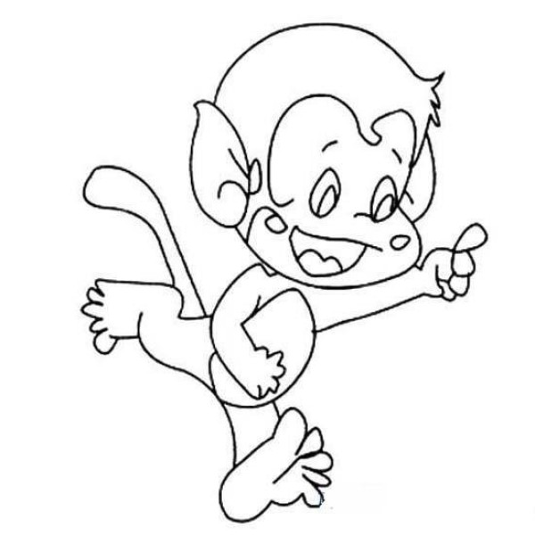 Cute cartoon super cute monkey simple drawing