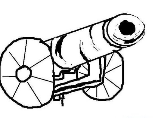 Childrens simple drawing pictures of artillery