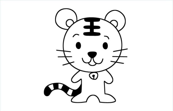 Simple drawing pictures of the tiger in the Chinese zodiac