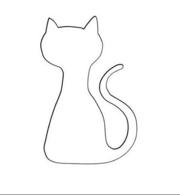 Line drawing outline of cat