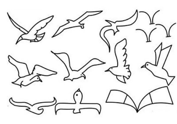 Childrens simple drawing pictures of seagulls