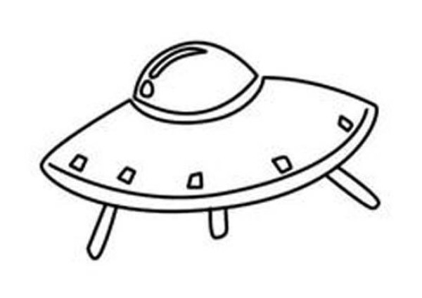 Complete picture of childrens simple strokes of UFO