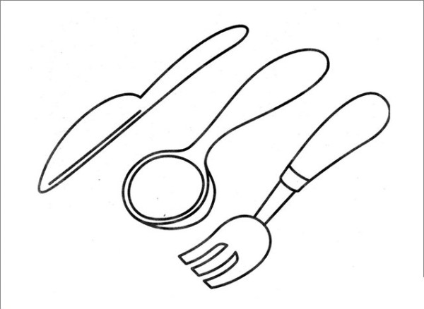 Simple drawing of tableware