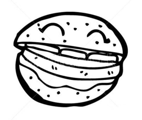 Cartoon Hamburger Simple Drawing Picture