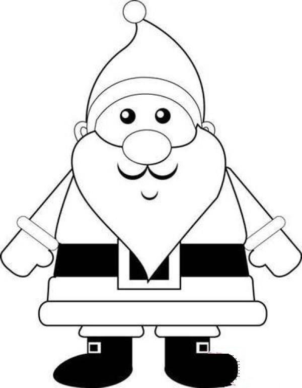 Cute cartoon Santa Claus simple drawing