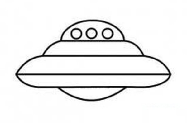 Childrens simple drawing picture of flying saucer