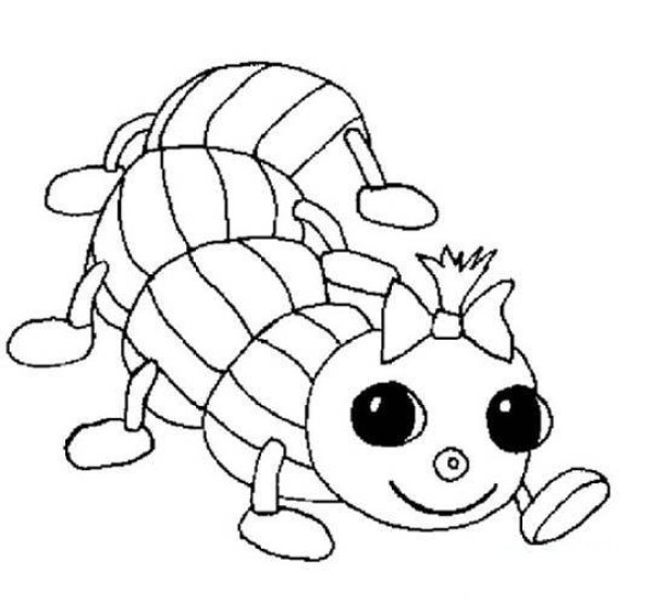 Cute cartoon caterpillar simple drawing