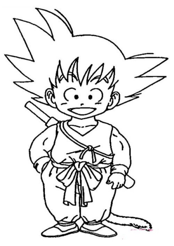 Cute little Dragon Ball Sun Wukong simple drawing picture