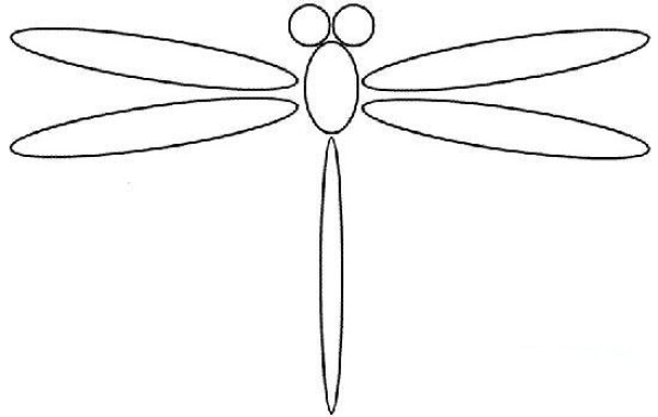 Simple dragonfly drawing pictures