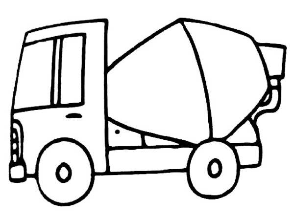 Simple strokes of mixer truck