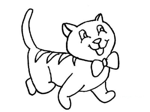 Cute kitten simple strokes