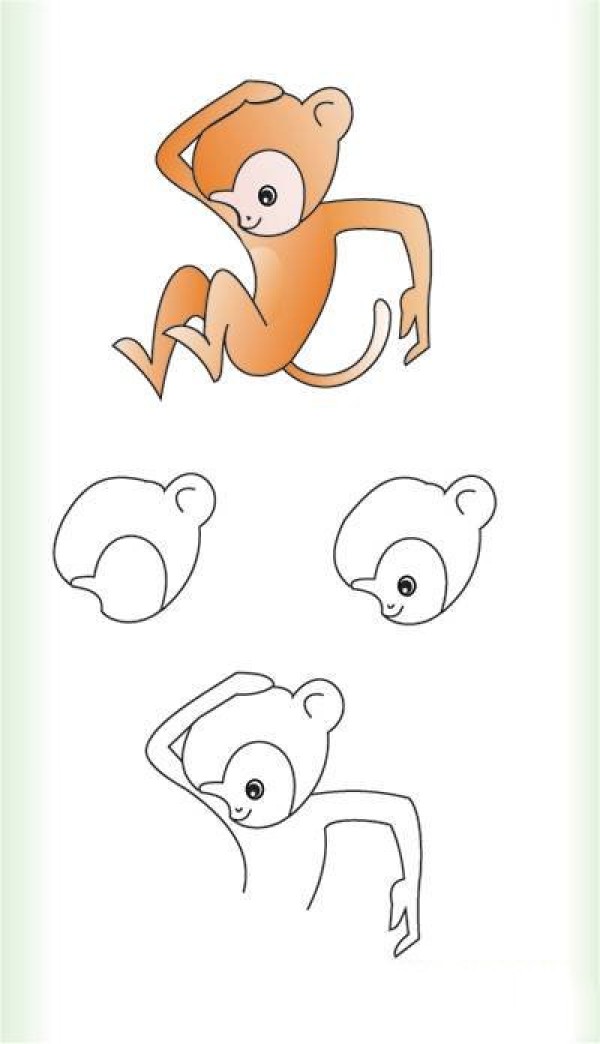 Simple strokes of little monkey