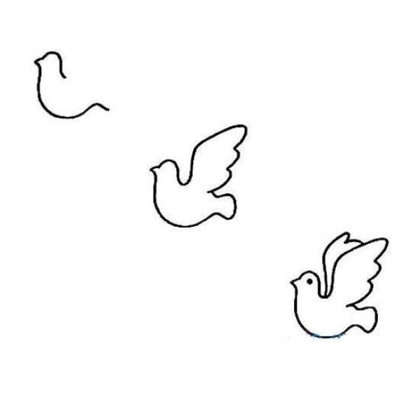 How to draw a dove of peace with simple strokes