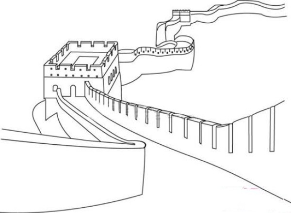 Childrens simple drawings: The Great Wall