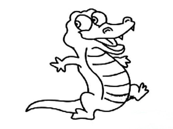 Childrens cartoon crocodile simple drawing picture