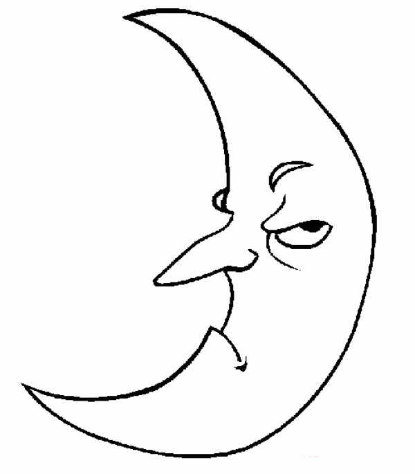 Angry moon simple drawing picture