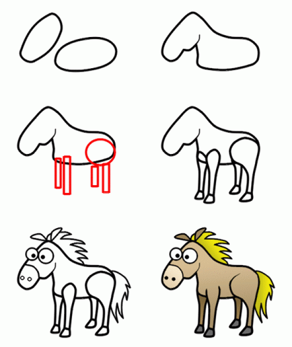 Teach you how to draw a horse with simple strokes