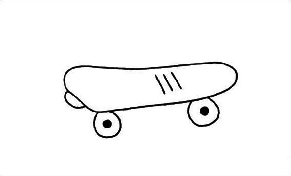 Skateboard simple drawing