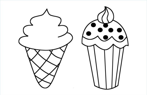 Delicious ice cream simple drawing pictures