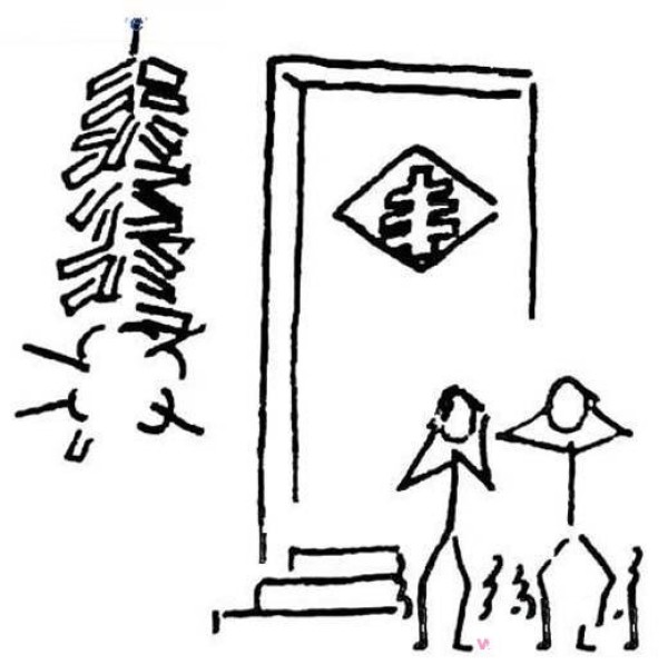 Simple drawing pictures of children setting off firecrackers in the New Year