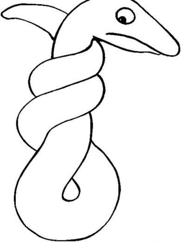 Childrens simple drawing: entangled snake